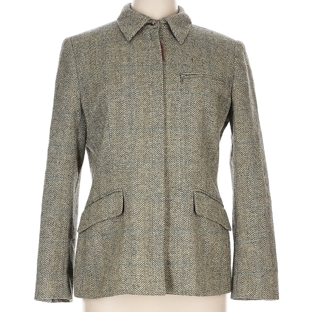 Vtg Ralph Lauren Equestrian Shetland Wool‎ Zip Jacket Pea Coat Women's Size 10 - Picture 3 of 9